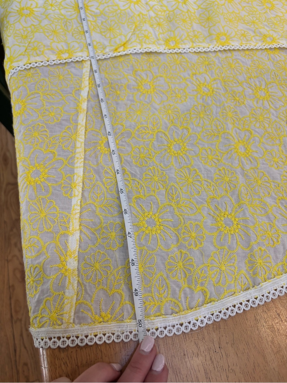 Melloday Nordstroms white yellow embroidered floral one shoulder hi-low dress S - Picture 6 of 9